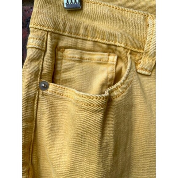 Yellow Curvy Denim Jeans Capri Est. 1946 Size 4 Cotton & Spandex - Picture 6 of 7